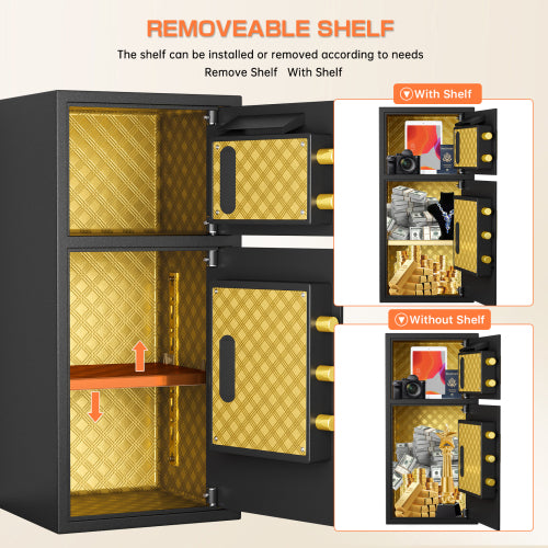 Secure Double-Door Safe: Fireproof and Waterproof Protection for Valuables