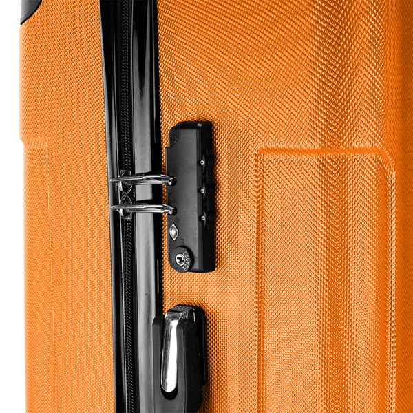 3-in-1 ABS Trolley Case: Vibrant Orange in 20, 24, and 28 Inches