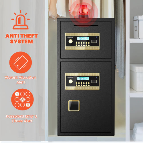 Secure Double-Door Safe: Fireproof and Waterproof Protection for Valuables