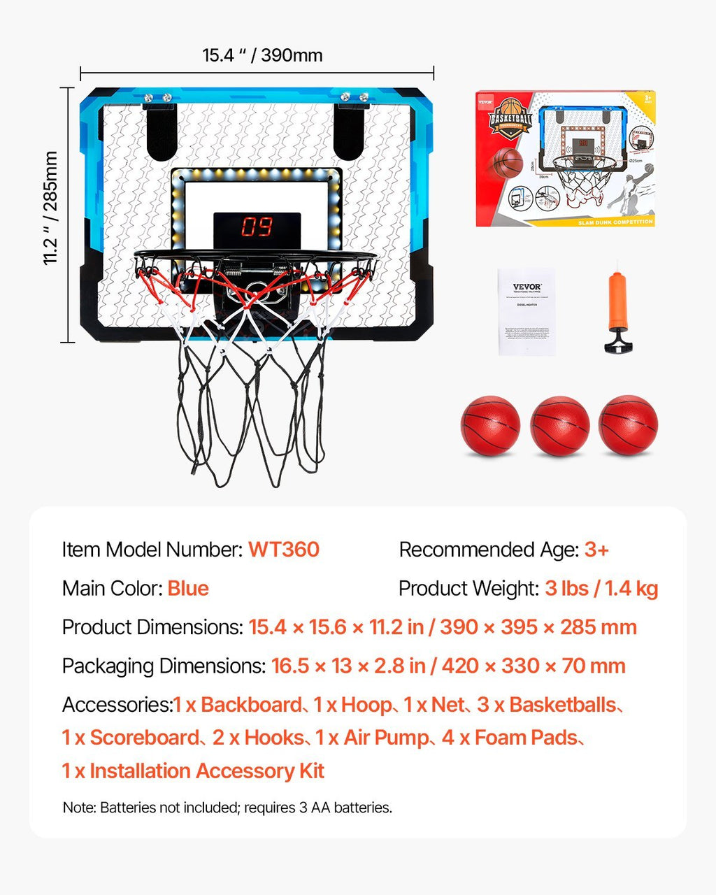 Exciting Game Time: LED-Enhanced Basketball Hoop for Kids
