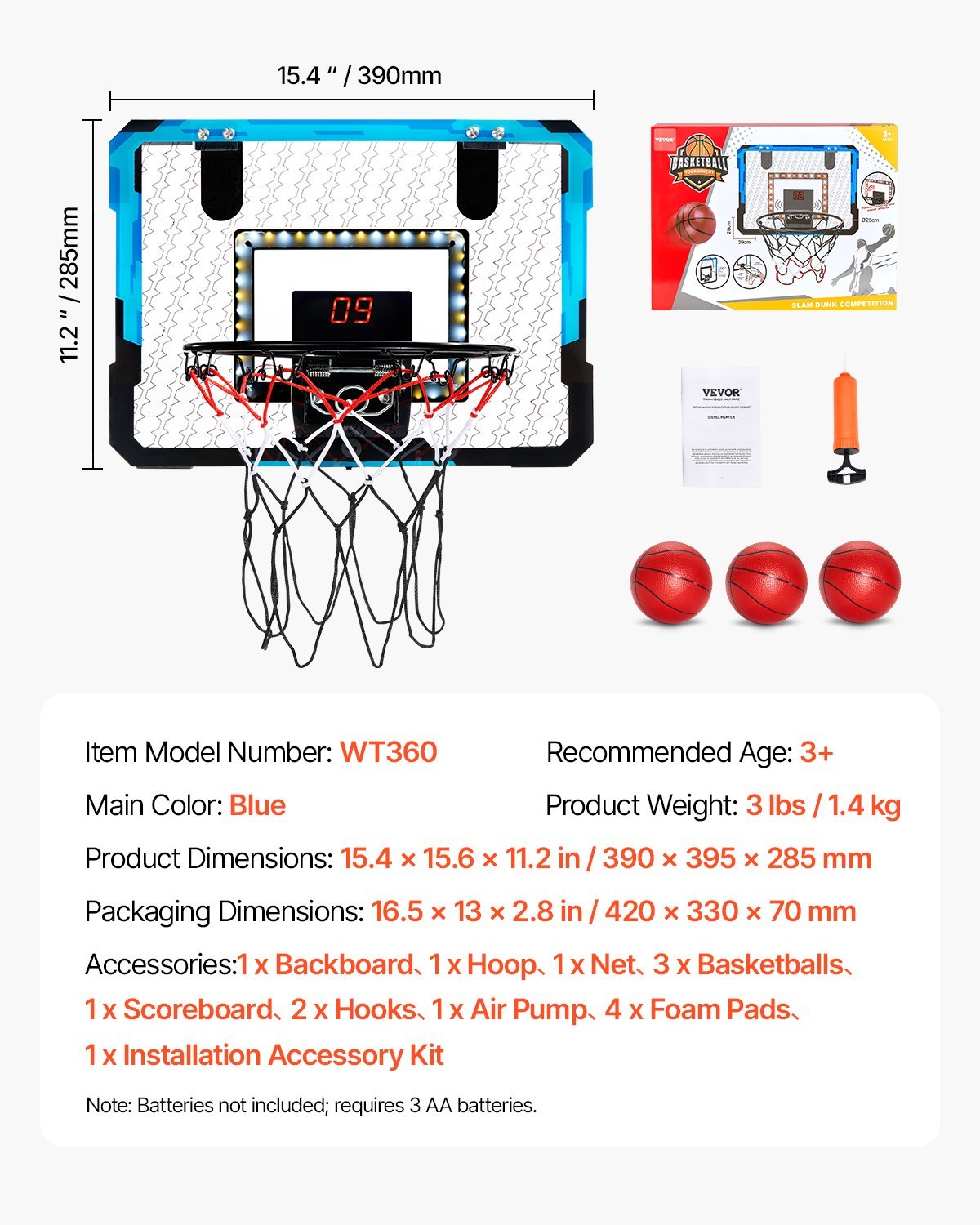 Exciting Game Time: LED-Enhanced Basketball Hoop for Kids