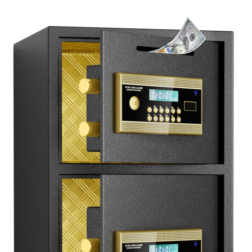 Secure Double-Door Safe: Fireproof and Waterproof Protection for Valuables